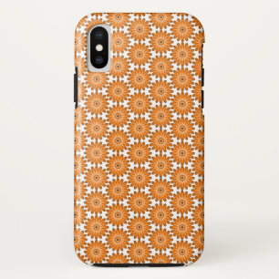 Sinaasappel madeliefjes in 70s stijl iPhone x hoesje