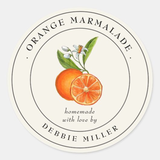 Sinaasappel Marmalade Canning Jar Label (Voorkant)