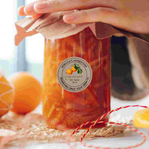 Sinaasappel Marmalade Kraft Papier Inmaakpot Etike Ronde Sticker