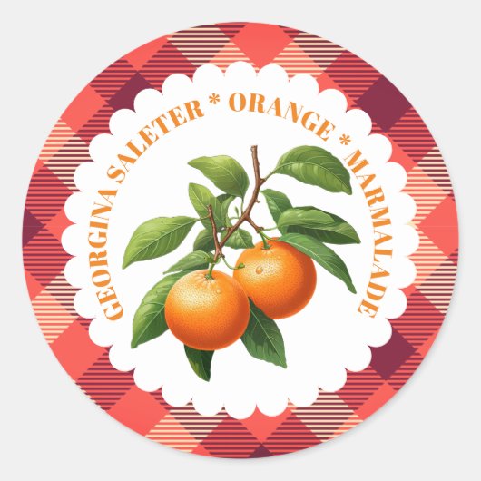 Sinaasappel Marmalade Ronde Sticker (Voorkant)