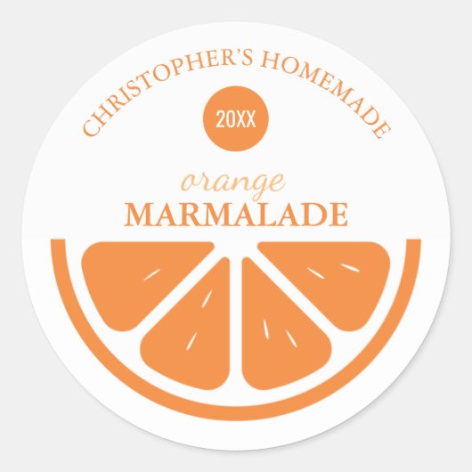 Sinaasappel Marmalade Ronde Sticker (Voorkant)
