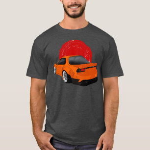 Sinaasappel Mazda RX7 Rocket Bunny Back Uitzicht T-shirt