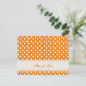 Sinaasappel met witte polka dot Dank u kaarten (Staand voorkant)