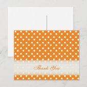 Sinaasappel met witte polka dot Dank u kaarten (Voorkant / Achterkant)