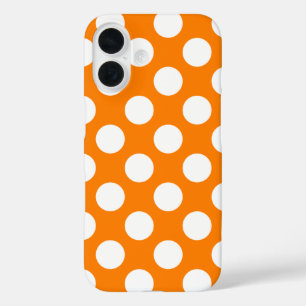 Sinaasappel met witte pooldots iPhone 16 hoesje