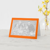 Sinaasappel met witte rand foto kaart (Gele Bloem)