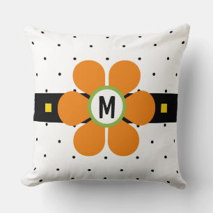 Sinaasappel Mid Century Modern Flower Power Kussen
