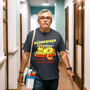Sinaasappel Mini Tijgerin op Kussen Cartoon Verzor T-shirt