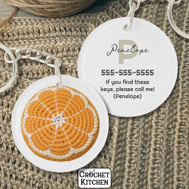 Sinaasappel Modern Minimal Fresh Crochet Sinaasapp Sleutelhanger