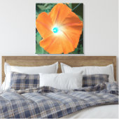 Sinaasappel morning Glory verpakt doek Canvas Afdruk (Insitu (Slaapkamer))