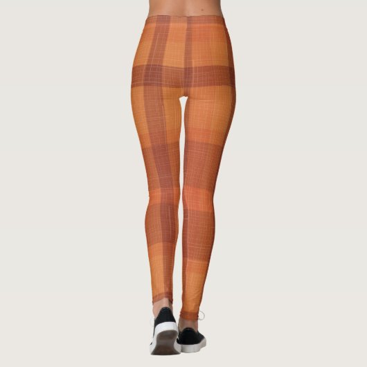 Sinaasappel najaar Herfst Pset Tartan Leggings (Achterkant)