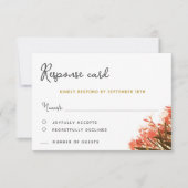 Sinaasappel Oleander Beach Floral Wedding RSVP Kaa (Voorkant)