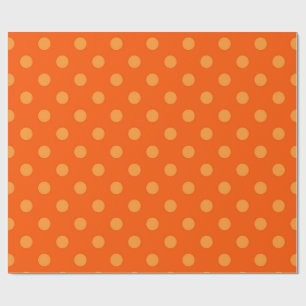 Sinaasappel op diep Sinaasappel Polka Dots Patroon Cadeaupapier