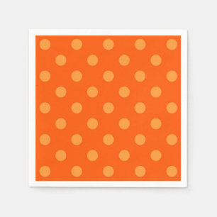 Sinaasappel op diep Sinaasappel Polka Dots Patroon Servet