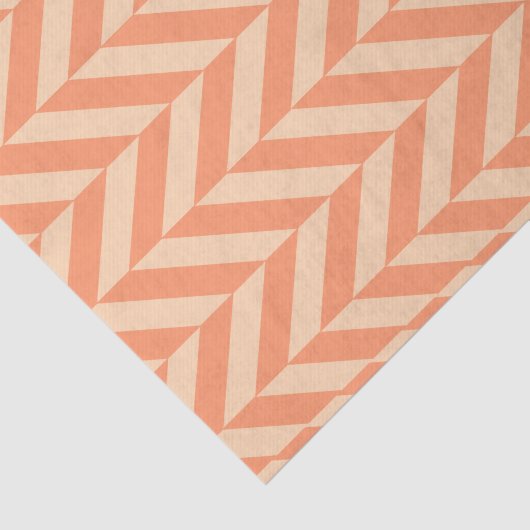 Sinaasappel op peach Herringbone Tissuepapier (Detail)