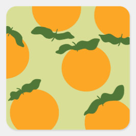 Sinaasappel patroonontwerp vierkante sticker