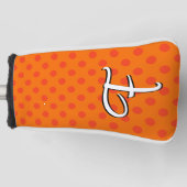 Sinaasappel Personaliseer kleurrijke polka stippen Golfheadcover (Voorkant)