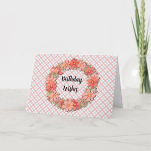  Sinaasappel Perzik Bloemen Bloemen Krans Verjaard Kaart