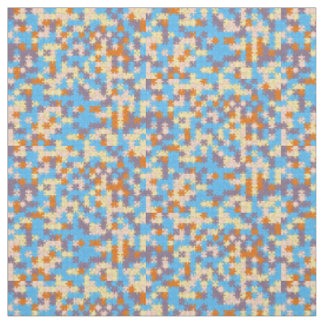 Sinaasappel, perzik, geel, blauw, Paarse puzzelpat Stof