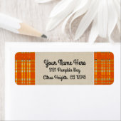 Sinaasappel Pset & Brown Kraft Rustic Monogram Ini Etiket (Insitu)