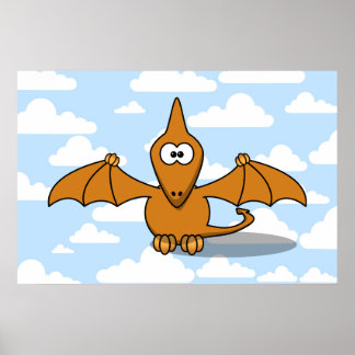 Sinaasappel PterodactylCartoon Poster