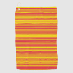 Sinaasappel Red Yellow Stripes Golfhanddoek