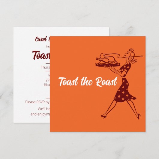 Sinaasappel Retro Thanksgiving Kaart (Voorkant / Achterkant)