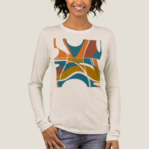 Sinaasappel Roest Goud Donker Blauwgroen Abstract  Tri-Blend Shirt