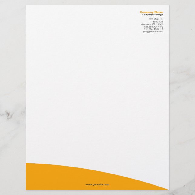 Sinaasappel Rolling Hill Letterhead Briefhoofd Ontwerp (Voorkant)