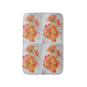 Sinaasappel Rood Geel Rose bloemen Bath Mat (Voorkant Verticaal)