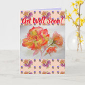 Sinaasappel Roos Bloem Bloemige Kaart om snel te h (Gele Bloem)