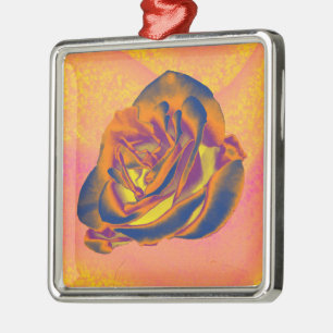 Sinaasappel Roos Metaal Ornament