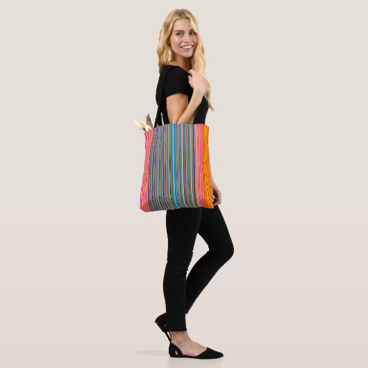 Sinaasappel/roze/Aqua > kleurrijke Canvas tas (Op model)