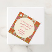 Sinaasappel Roze Bloem Bruiloft Feest Aangepaste D Bedankjes Labels (In situ)