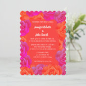 Sinaasappel Roze Bloemen Roos Patronen QR Code Huw Kaart (Staand voorkant)