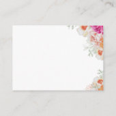 Sinaasappel & Roze Bloemen Vrijgezellenfeest Datum Informatiekaartje (Achterkant)