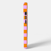 Sinaasappel + Roze Checkered-schaakbordpatroon Case-Mate iPhone Case (Achterkant / Links)