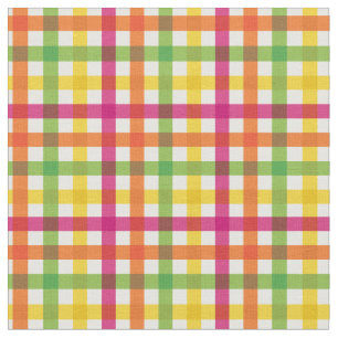 Sinaasappel, Roze & Gele Zomer Rainbow Plaid/ Tart Stof