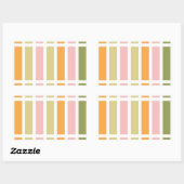 Sinaasappel Roze Goud en Groene Strepen Rechthoekige Sticker (Vel)