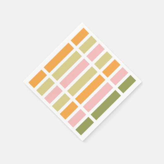 Sinaasappel Roze Goud en Groene Strepen Servet (Hoek)