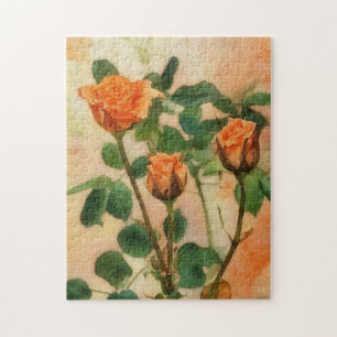 Sinaasappel Rozen Puzzel Kunst