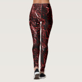 Sinaasappel Rozen rode Gothic Leggings (Achterkant)