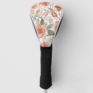 Sinaasappel Rozen Waterverf Botanische Koraal Bloe Golfheadcover