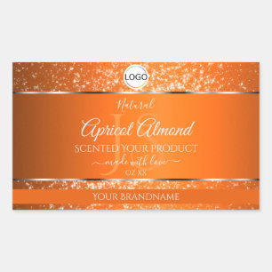 Sinaasappel Silver Logo Initialen Glitter Product  Rechthoekige Sticker