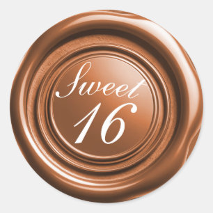 Sinaasappel Spice Candle Wax Seal Drip Sweet 16 Br Ronde Sticker