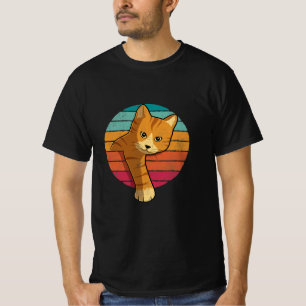 Sinaasappel Tabby Cat Silhouette Cat Love T-shirt