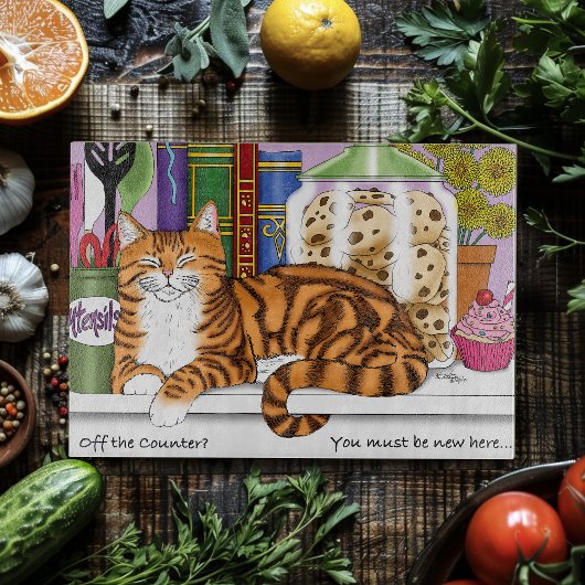 Sinaasappel Tabby Keuken Counter Top Cat Snijplank