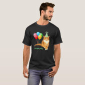 Sinaasappel tablet Kat met luchtballon en T-shirt (Voorkant volledig)