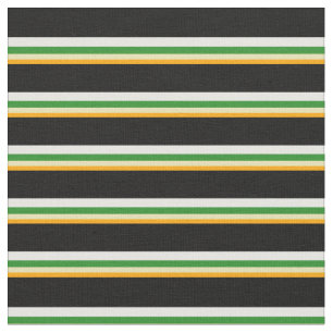 Sinaasappel, Tan, Forest Green, White & Black gekl Stof