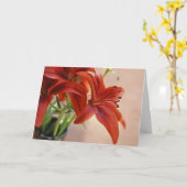 Sinaasappel Tijgerlelie Close-Up Foto op Maat Kaart (Gele Bloem)